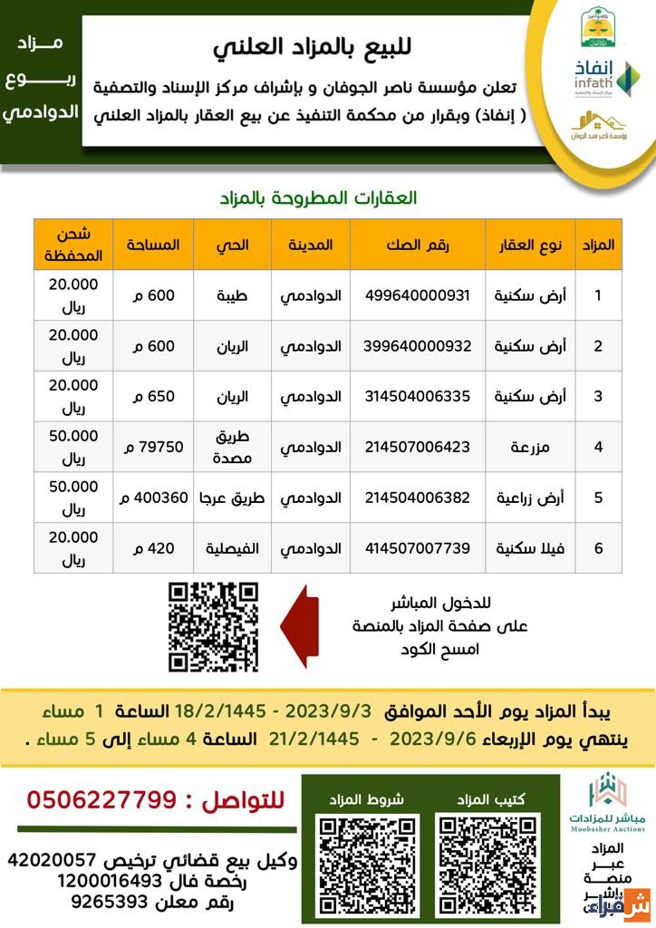 مزاد ربوع الدوادمي  الكتروني