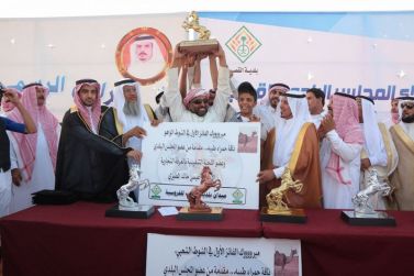 الجواد سبله لمالكها عبدالله بن يوسف الفهد تحقق المركز الأول في شوط الواهو في سباق الفروسية بالقصب