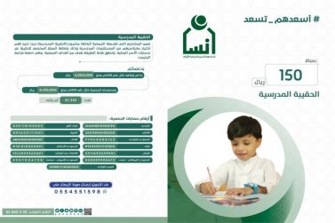 جمعية إنسان بشقراء تستعد للعام الدراسي الجديد بتسويق الحقيبة المدرسية